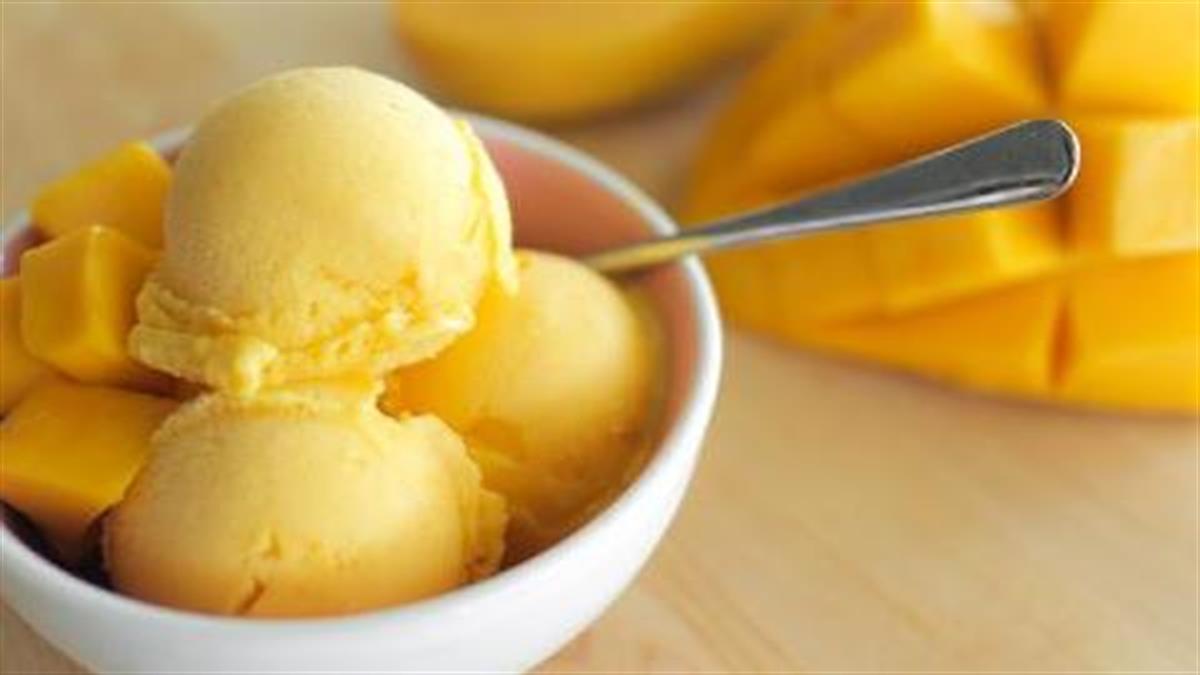 Δροσερό και light παγωτό μάνγκο με 3 υλικά