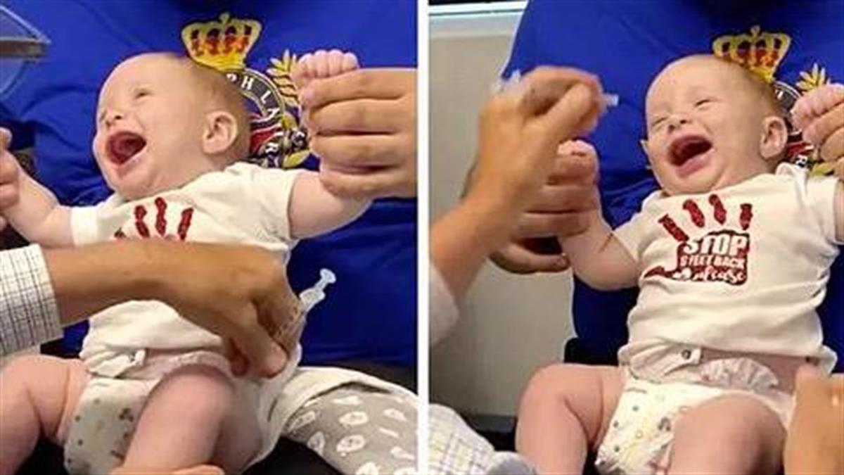 Μωρό ξεκαρδίζεται στα γέλια την ώρα που ο παιδίατρος του κάνει εμβόλιο!