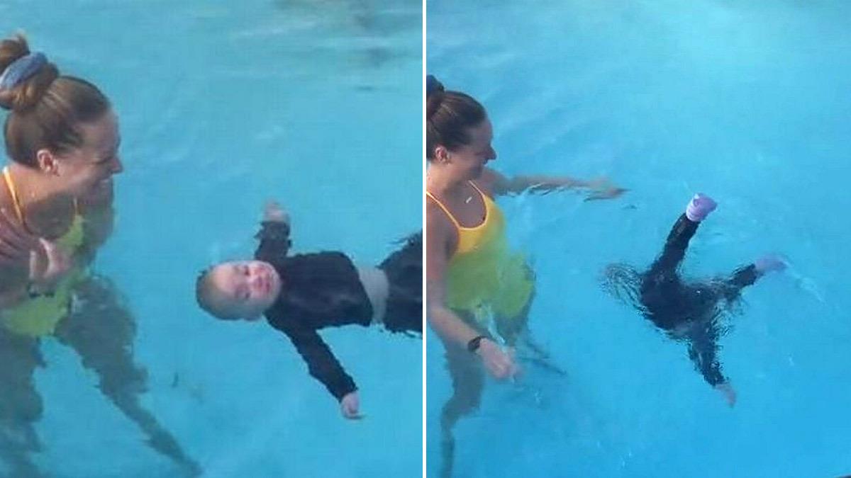 Πέταξαν το μωρό τους σε πισίνα χωρίς να του φορέσουν μπρατσάκια για να μάθει κολύμπι!