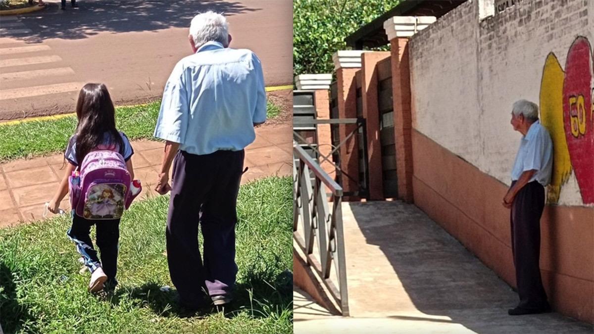 91χρονος παππούς πηγαινοφέρνει καθημερινά τη δισέγγονή του στο σχολείο