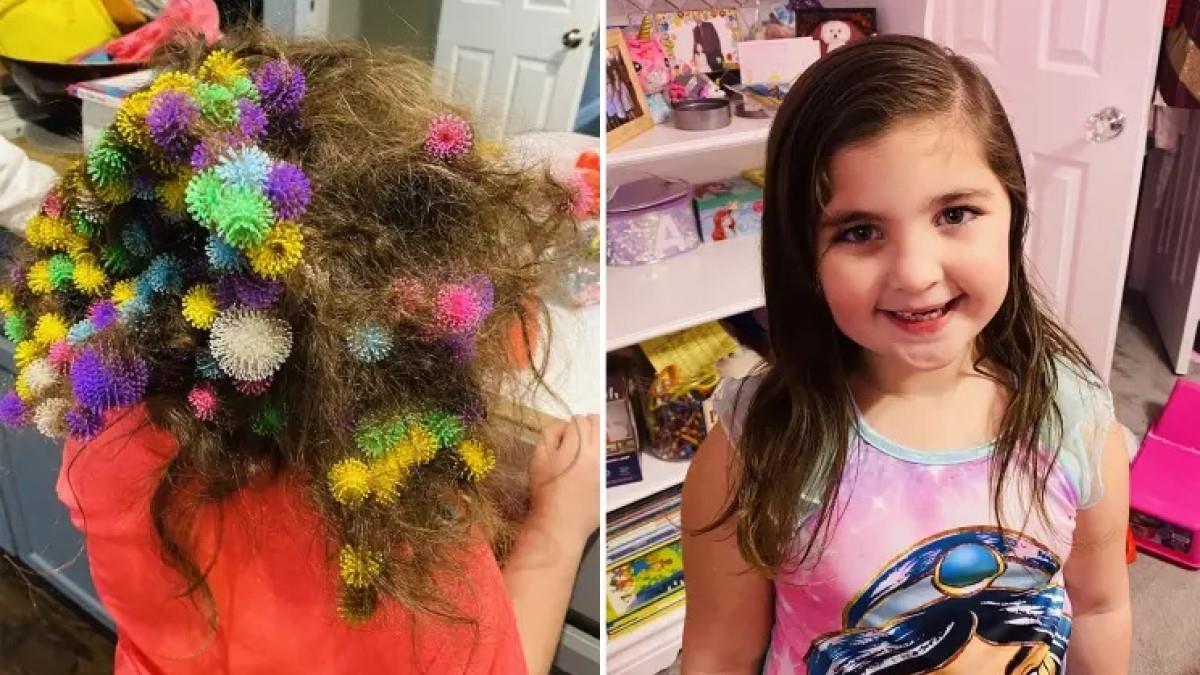 Ξόδεψε 20 ώρες για να βγάλει… 150 παιχνίδια από τα μαλλιά της κόρης της!
