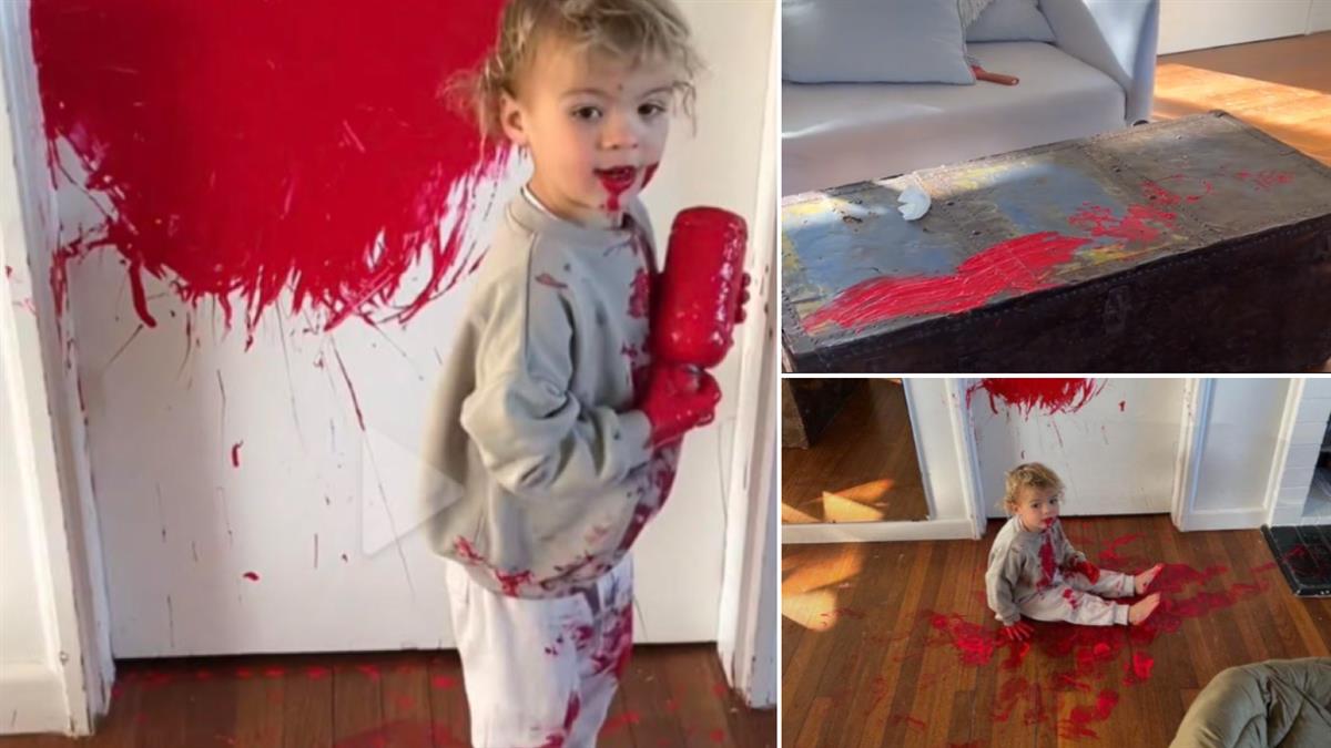 2χρονος με... καλλιτεχνικές ανησυχίες αποφάσισε να βάψει το σπίτι κόκκινο!
