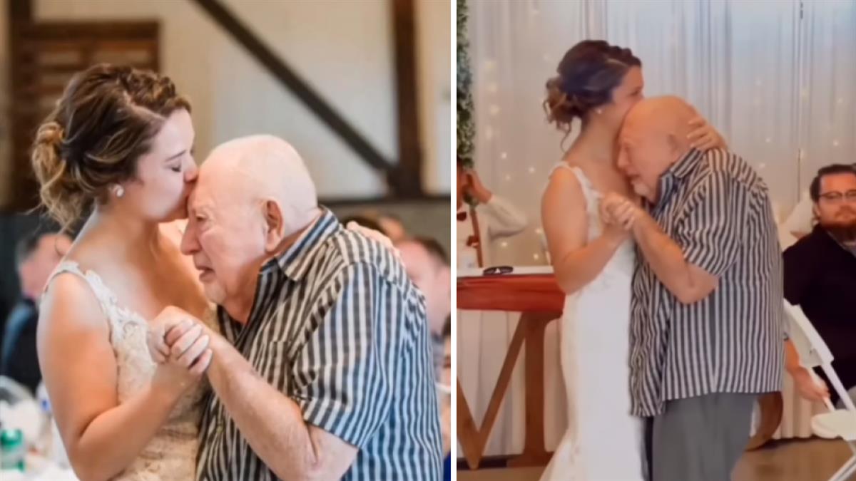 Παππούλης χορεύει συγκινημένος με την εγγονή του την ημέρα του γάμου της