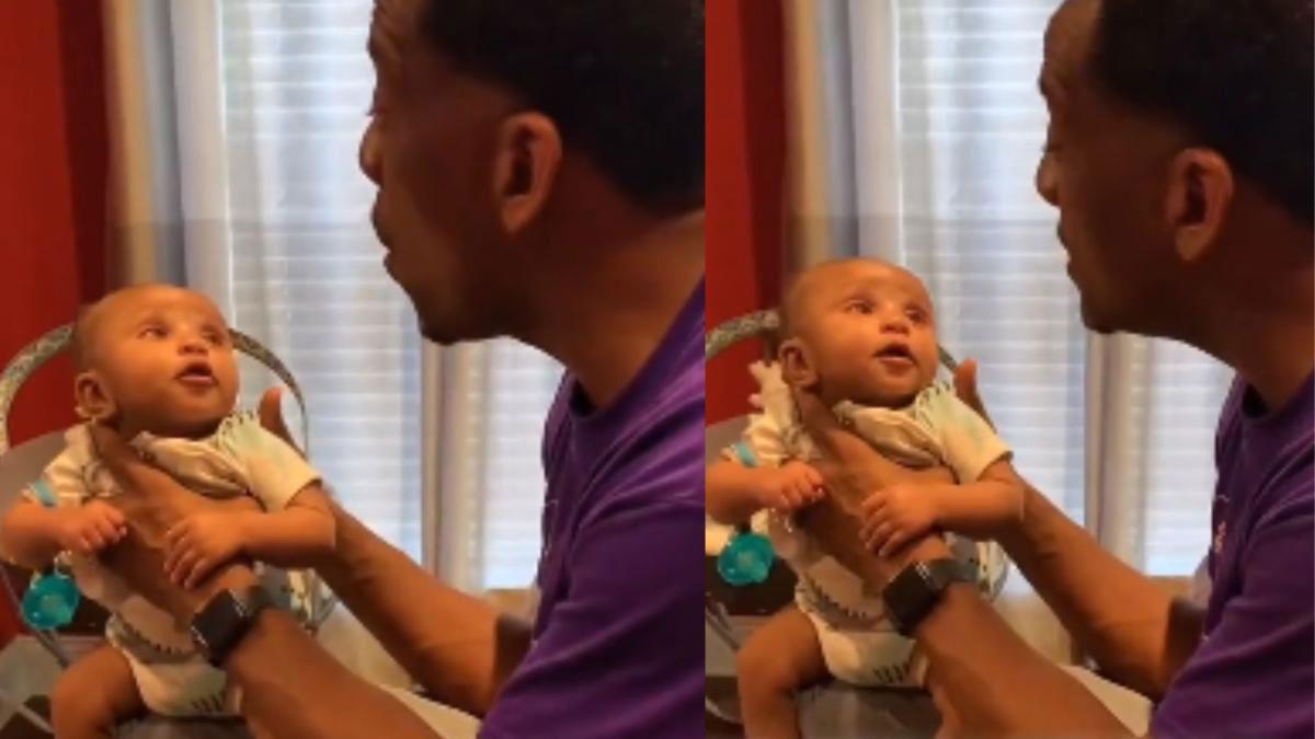 Το πιο γλυκό ντουέτο: μωράκι 2 μηνών «τραγουδάει» με τον παππού του!