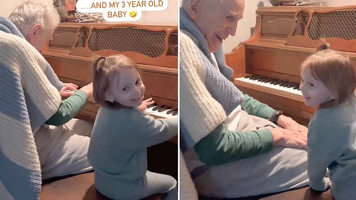 To καλύτερο ντουέτο: 100χρονος παππούς παίζει πιάνο με την 3χρονη δισέγγονή του