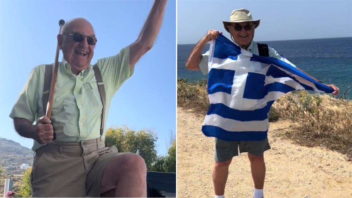 89χρονος Ελληνοαμερικάνος επισκέπτεται 1η φορά την Ελλάδα και η συγκίνησή του δεν περιγράφεται!