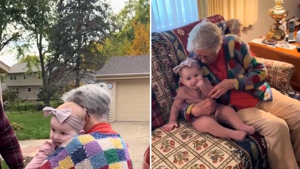 Μωράκι βλέπει 1η φορά την 103χρονη προγιαγιά του και δεν ξεκολλάει από πάνω της!