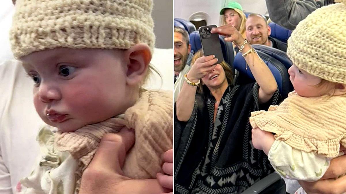 Γλυκύτατη άγνωστη έπλεξε σκουφάκι για το μωράκι που καθόταν δίπλα της στην πτήση