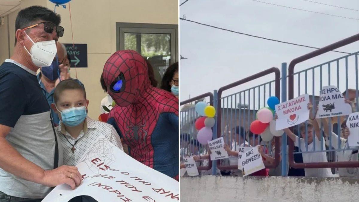Ρόδος: συγκίνηση για τον μικρό Νικόλα που νίκησε τον καρκίνο και επέστρεψε σπίτι του