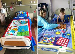 Μπαμπάς μετατρέπει τα νοσοκομειακά σεντόνια σε επιτραπέζια παιχνίδια για να παίζουν τα παιδιά