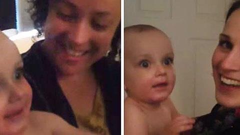 Η ξεκαρδιστική αντίδραση του μωρού που συναντά την δίδυμη αδελφή της μαμάς του!