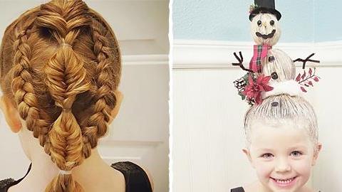 Δείτε τα απίστευτα χριστουγεννιάτικα χτενίσματα που φτιάχνει αυτός ο μπαμπάς στην κόρη του!