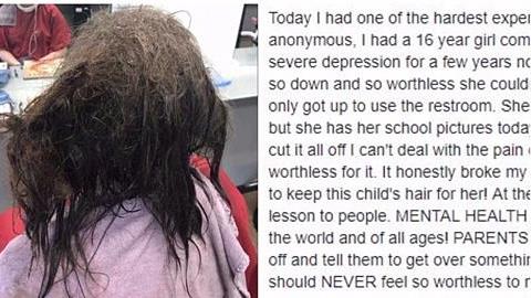 Κομμώτρια αρνείται να ξυρίσει το κεφάλι έφηβης που πάσχει από κατάθλιψη και μοιράζεται την ιστορία της