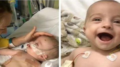 Ένα μωρό ξύπνησε απ’ το κώμα και χαμογέλασε πλατιά στον μπαμπά του