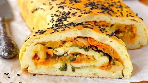 Κορμός πατάτας με τυρί και λαχανικά