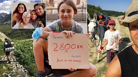 11χρονος περπάτησε από την Σικελία στο Λονδίνο για να δει τη γιαγιά του