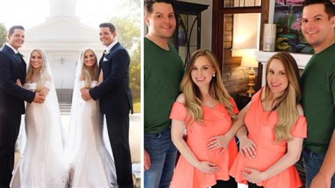 Δίδυμες παντρεύτηκαν δίδυμους και περιμένουν και οι δύο αγοράκι!