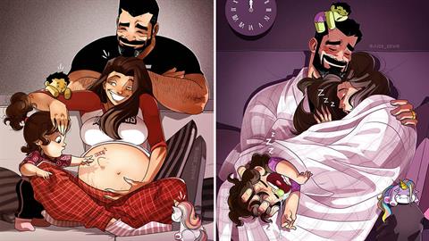 «Η υπέροχη καθημερινότητα με ένα νήπιο και ένα μωρό... καθ' οδόν»: 11 υπέροχα σκίτσα