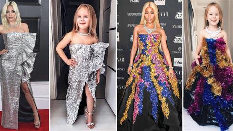 Μαμά ντύνει την κόρη της σαν τις αγαπημένες της σταρ με ανακυκλώσιμα υλικά!