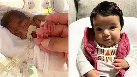Πρόωρο μωράκι πήγε πρώτη φορά σπίτι του μετά από 112 μέρες στην εντατική