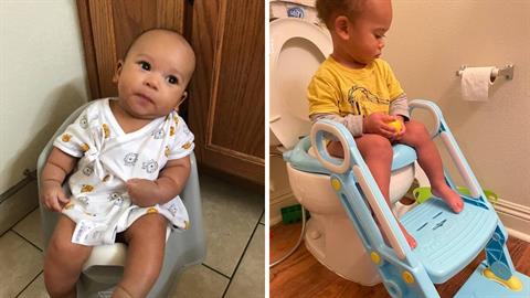 Μαμά ξεκίνησε να μαθαίνει στον γιο της να πηγαίνει τουαλέτα από... 3 ημερών!