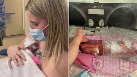 Mαμά αγκάλιασε πρώτη φορά το προωράκι της μετά από 1 μήνα!