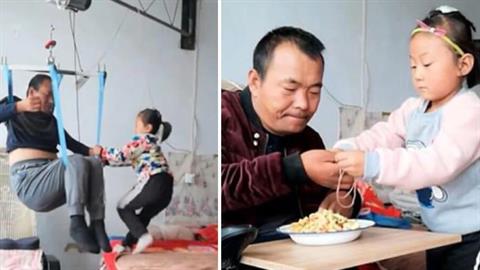 6χρονη φροντίζει τον ανάπηρο μπαμπά της από τότε που τους εγκατέλειψε η μαμά της