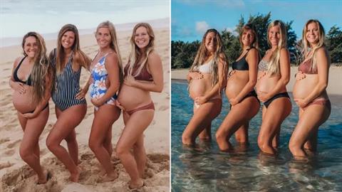 4 κολλητές φίλες έμειναν έγκυες ταυτόχρονα για 2η φορά!