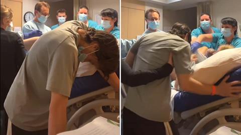 Μπαμπάς λιποθυμά αμέσως μετά την γέννηση του μωρού του σε ένα ξεκαρδιστικό βίντεο