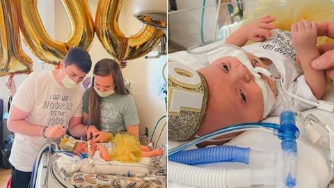 Γιόρτασαν τις πρώτες 100 μέρες της κόρης τους κάνοντας πάρτι στη… ΜΕΘ νεογνών