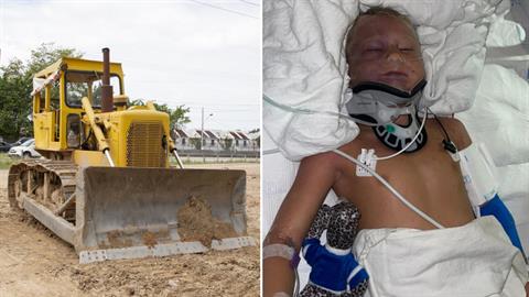 6χρονος παρασύρθηκε από μπουλντόζα και σώθηκε από θαύμα!