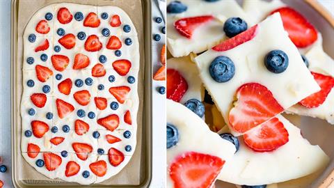 Παγωμένες μπάρες γιαουρτιού με φρούτα: το τέλειο σνακ μόνο με 94 θερμίδες