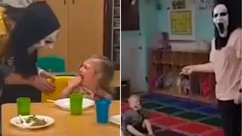 Δασκάλα σε παιδικό σταθμό φοράει τρομακτική μάσκα για να φοβερίσει τα «κακά» παιδιά