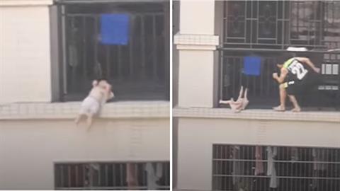 Νεαρός έσωσε νήπιο που κρεμάστηκε από το μπαλκόνι - γλίστρησε ενώ έπαιζε