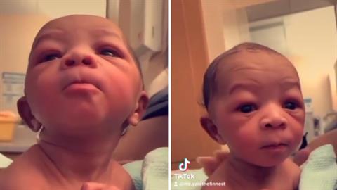 Νεογέννητο μπορεί και στηρίζει το κεφαλάκι του σαν μωρό 3 μηνών!