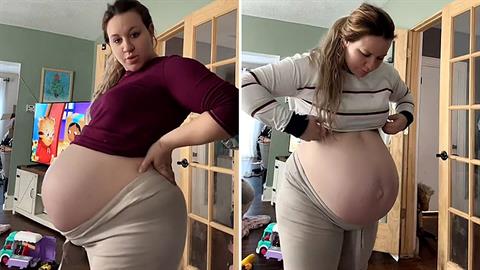 Μαμά περιμένει ένα μωράκι, αλλά μοιάζει σαν να είναι έγκυος σε 3δυμα!