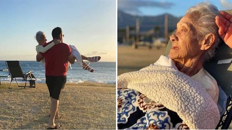 Ο καλύτερος εγγονός: πήρε αγκαλιά την κατάκοιτη γιαγιά του και την πήγε να δει το ηλιοβασίλεμα