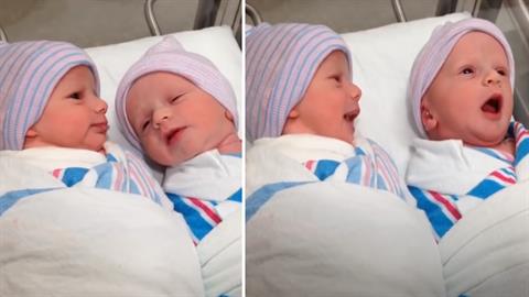 Νεογέννητα διδυμάκια πιάνουν την... κουβέντα λίγο μετά τη γέννησή τους!