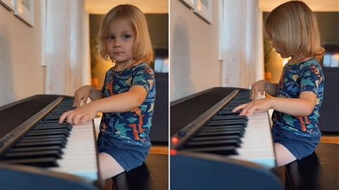 5χρονος αυτοδίδακτος πιανίστας συνθέτει τη δική του μουσική στο πιάνο!
