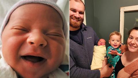 Χαμογελαστός μπέμπης γεννήθηκε στο αυτοκίνητο των γονιών του λίγο πριν φτάσουν στο μαιευτήριο!