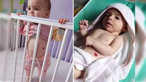 Μπεμπούλα που γεννήθηκε τον μήνα των ερωτευμένων έχει μια καρδιά... στην κοιλίτσα της!