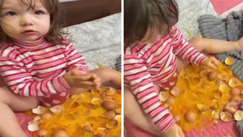 Νηπιάκι πήρε κρυφά τα αυγά από το ψυγείο και τα έκανε ομελέτα στο... κρεβάτι των γονιών της!