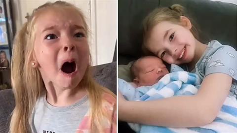 Γλυκύτατη μικρούλα μαθαίνει ότι θα γίνει μεγάλη αδερφή και η χαρά της δεν περιγράφεται!