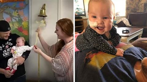 Μωράκι 5 μηνών κέρδισε τη μάχη με τον καρκίνο και χτύπησε το καμπανάκι της νίκης! 