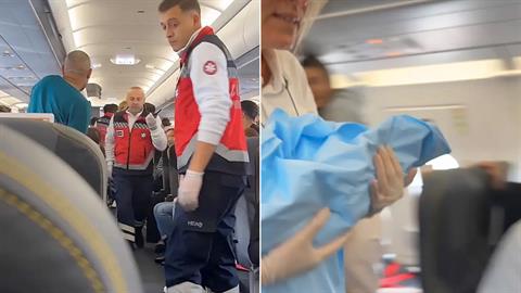 Γέννησε το... βιαστικό αγοράκι της λίγο πριν την απογείωση του αεροπλάνου!