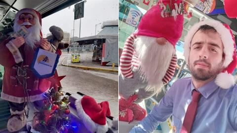 Oδηγός στόλισε αστικό λεωφορείο για τα Χριστούγεννα και θυμίζει... πολικό εξπρές!