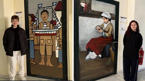 Μαθητές ζωγράφισαν έργα τέχνης σε όλες τις πόρτες του γυμνασίου τους