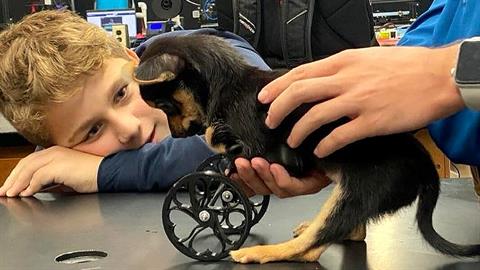 Μαθητές ρομποτικής έφτιαξαν αμαξίδιο για ανάπηρο κουταβάκι