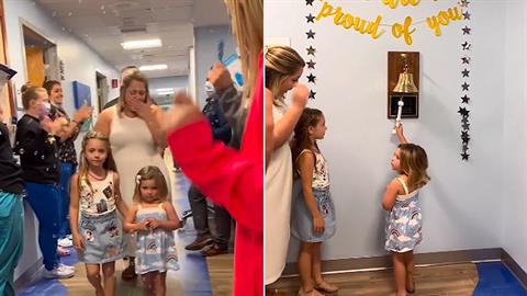 Γιατροί και νοσοκόμες χειροκροτούν νηπιάκι που νίκησε τον καρκίνο