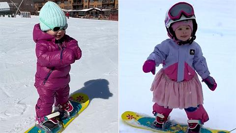 2χρονη κάνει snowboard σαν... επαγγελματίας!